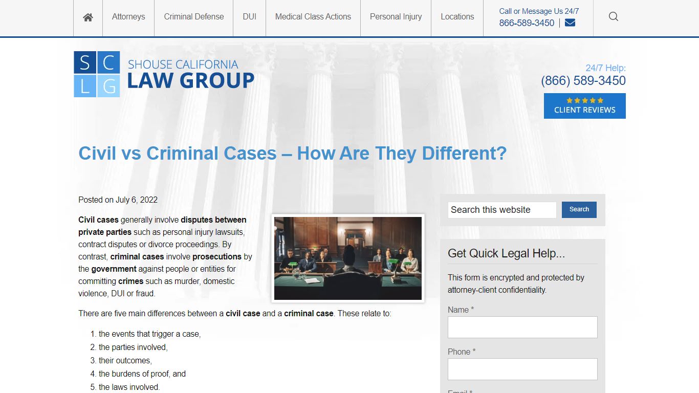 Civil vs Criminal Cases – How Are They Different? - Shouse Law Group