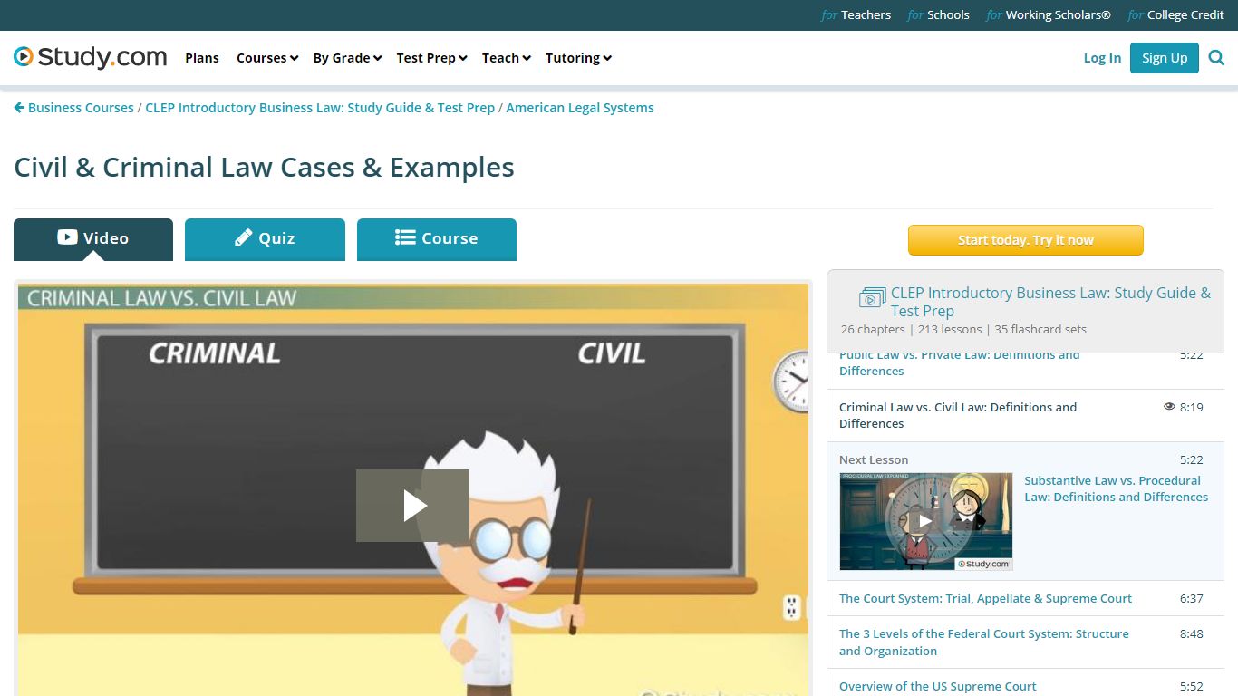 Civil & Criminal Law Cases & Examples - Study.com
